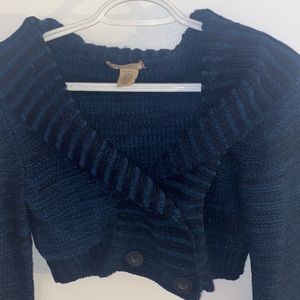 Navy blue crop top sweater